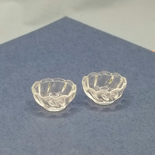 Candy or Compote Dish - Clear Plastic - 1/12 Scale Dollhouse Miniature