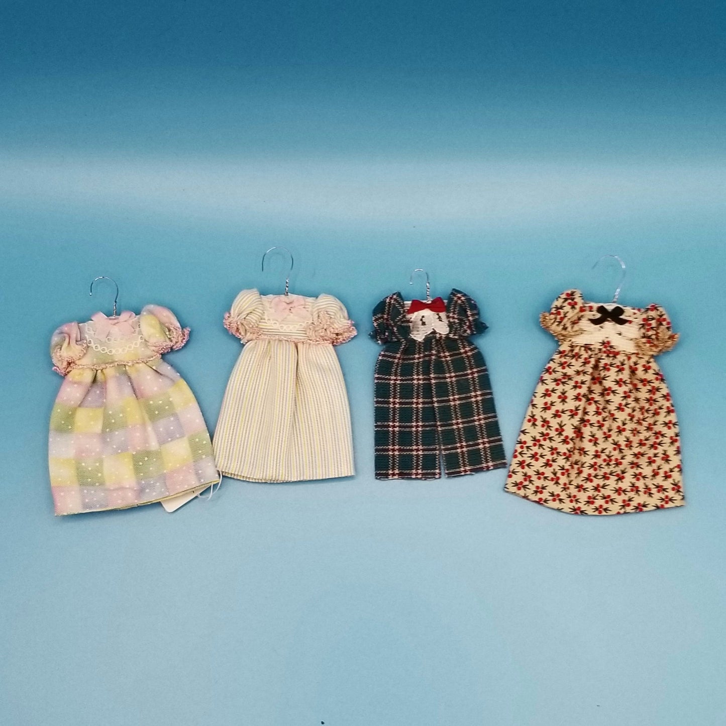 Handmade Girls' Outfits on Hangers - 1/12 Scale Dollhouse Miniature