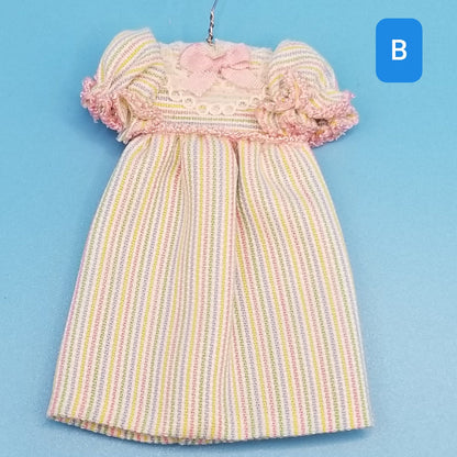 Handmade Girls' Outfits on Hangers - 1/12 Scale Dollhouse Miniature