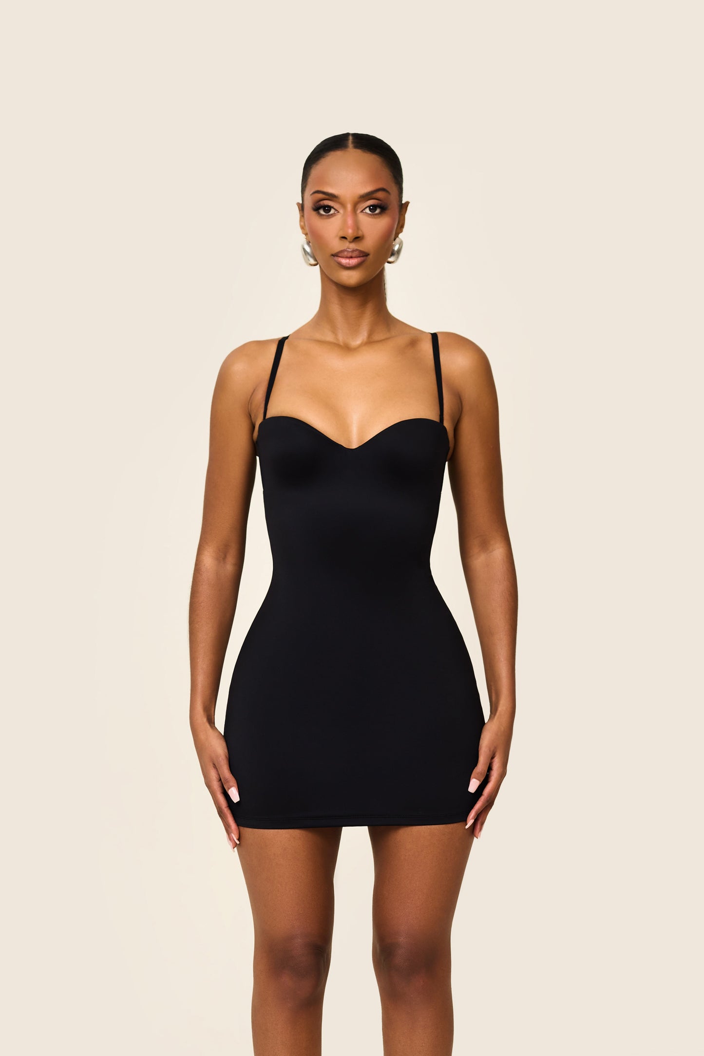 The Sculpt Mini Dress in Black