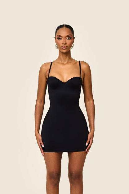 The Sculpt Mini Dress in Black