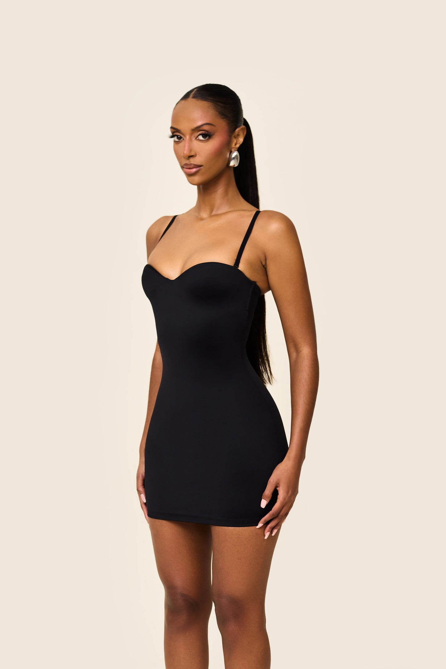 The Sculpt Mini Dress in Black