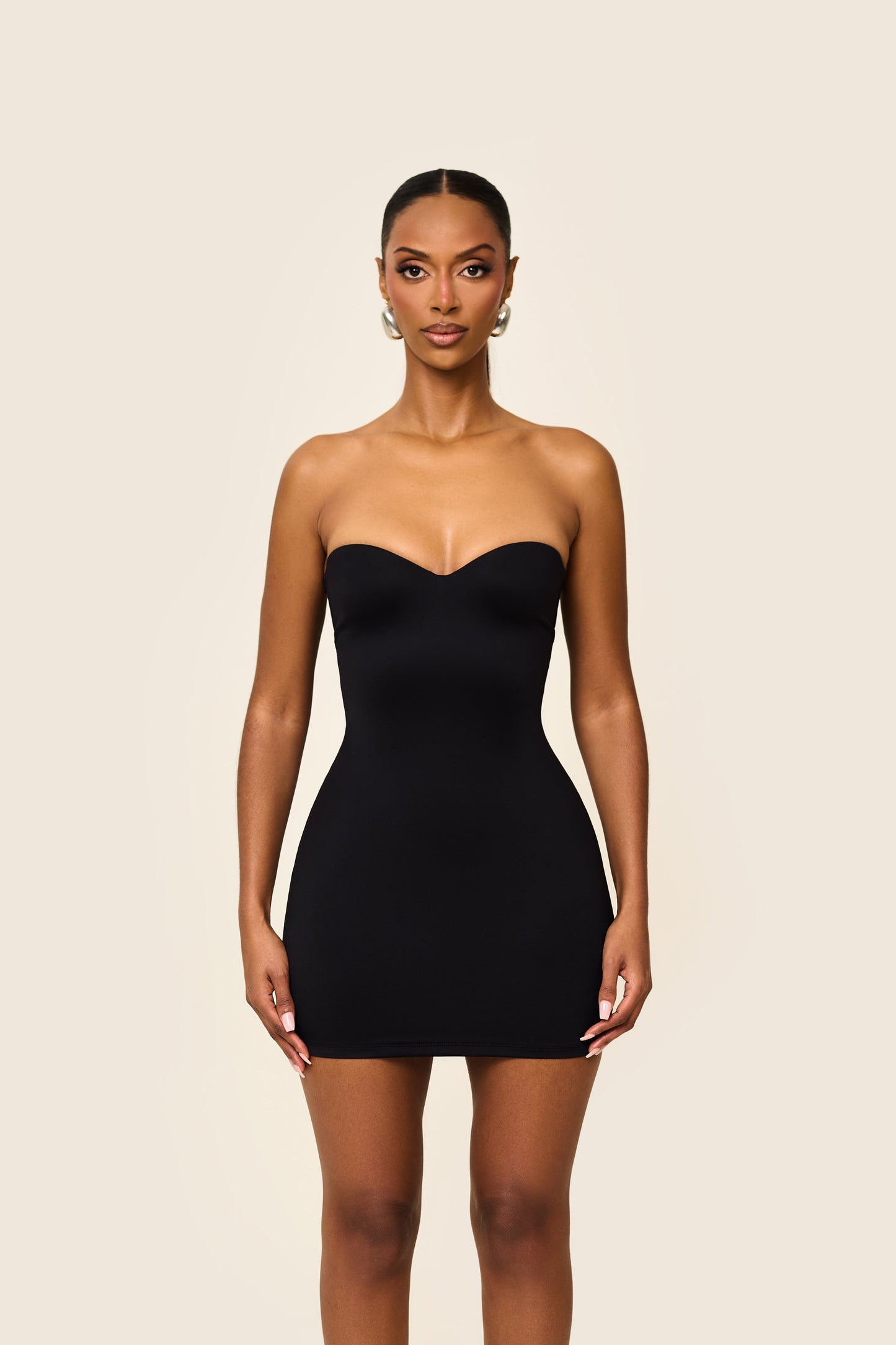 The Sculpt Mini Dress in Black