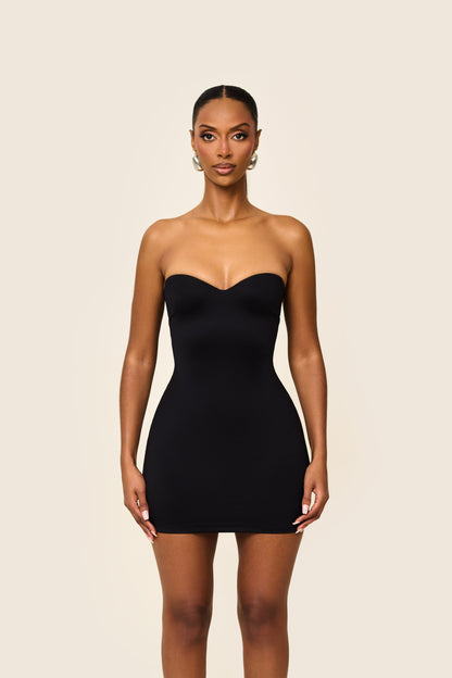 The Sculpt Mini Dress in Black
