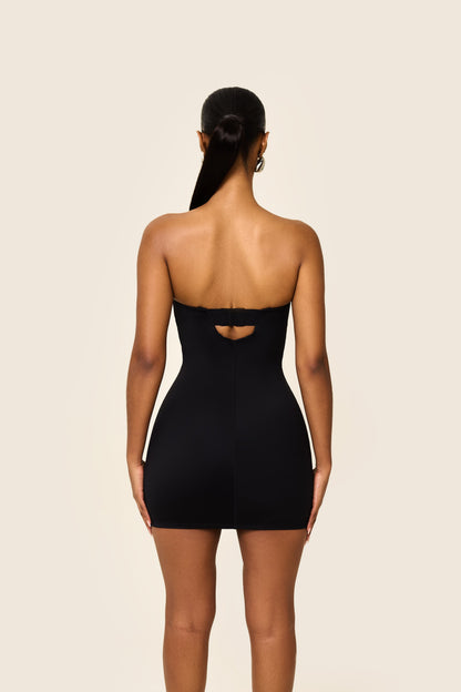 The Sculpt Mini Dress in Black