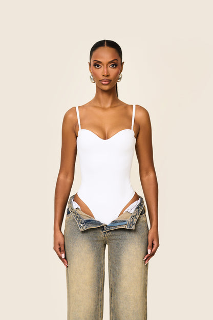 The Sculpt Bodysuit in White