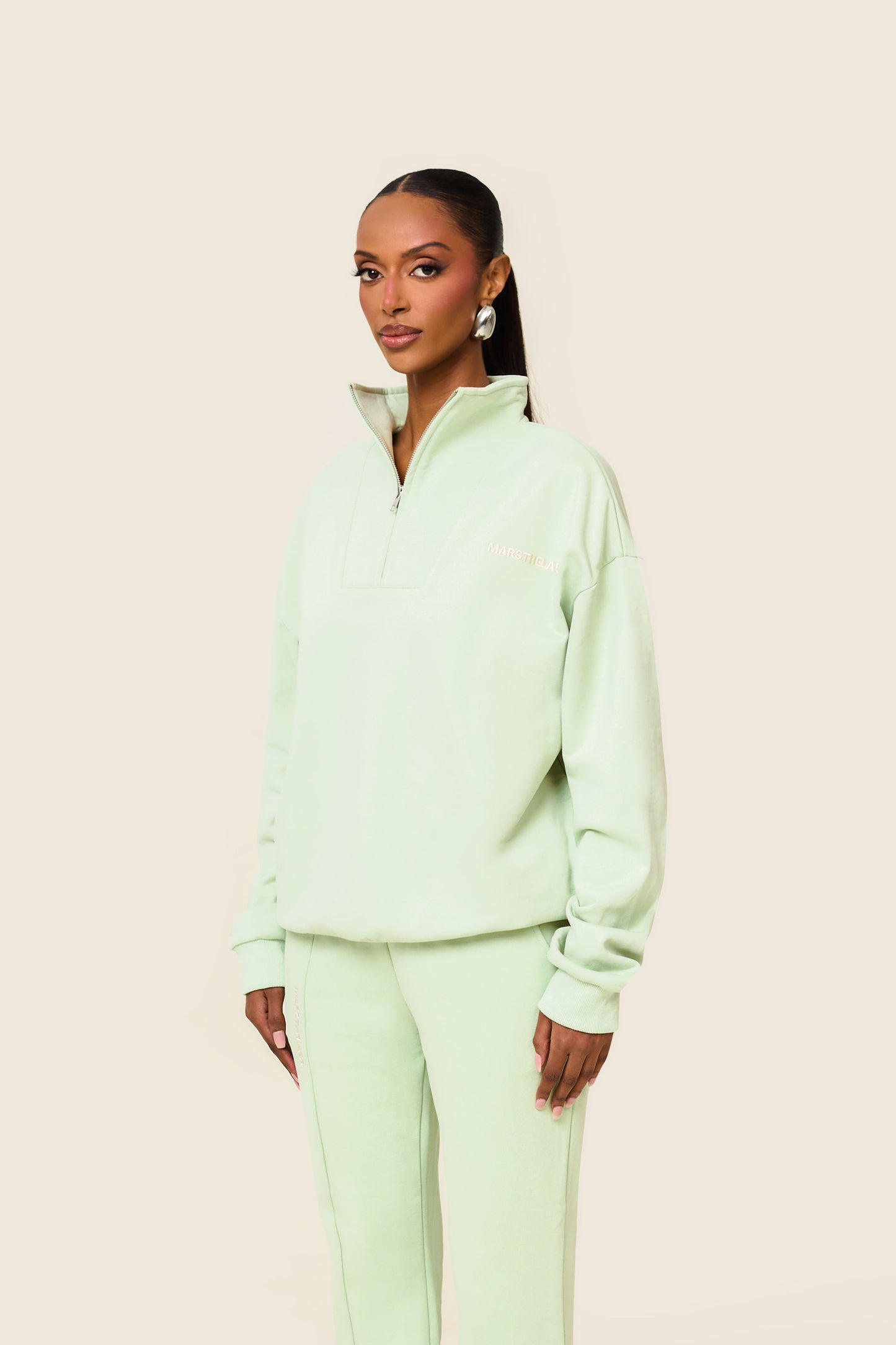 The Essentials Quarter Zip in Sage