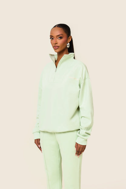 The Essentials Quarter Zip in Sage