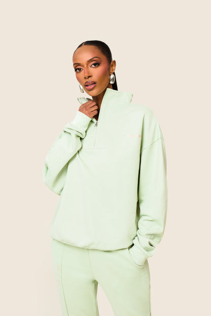 The Essentials Quarter Zip in Sage