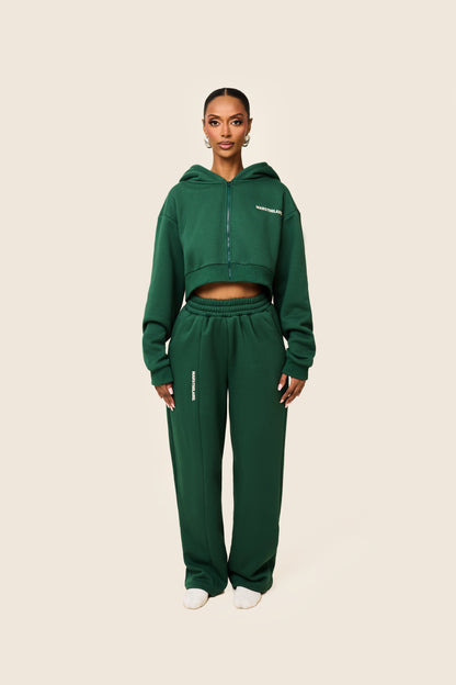 The Essentials Cropped Jacket in Forest Green