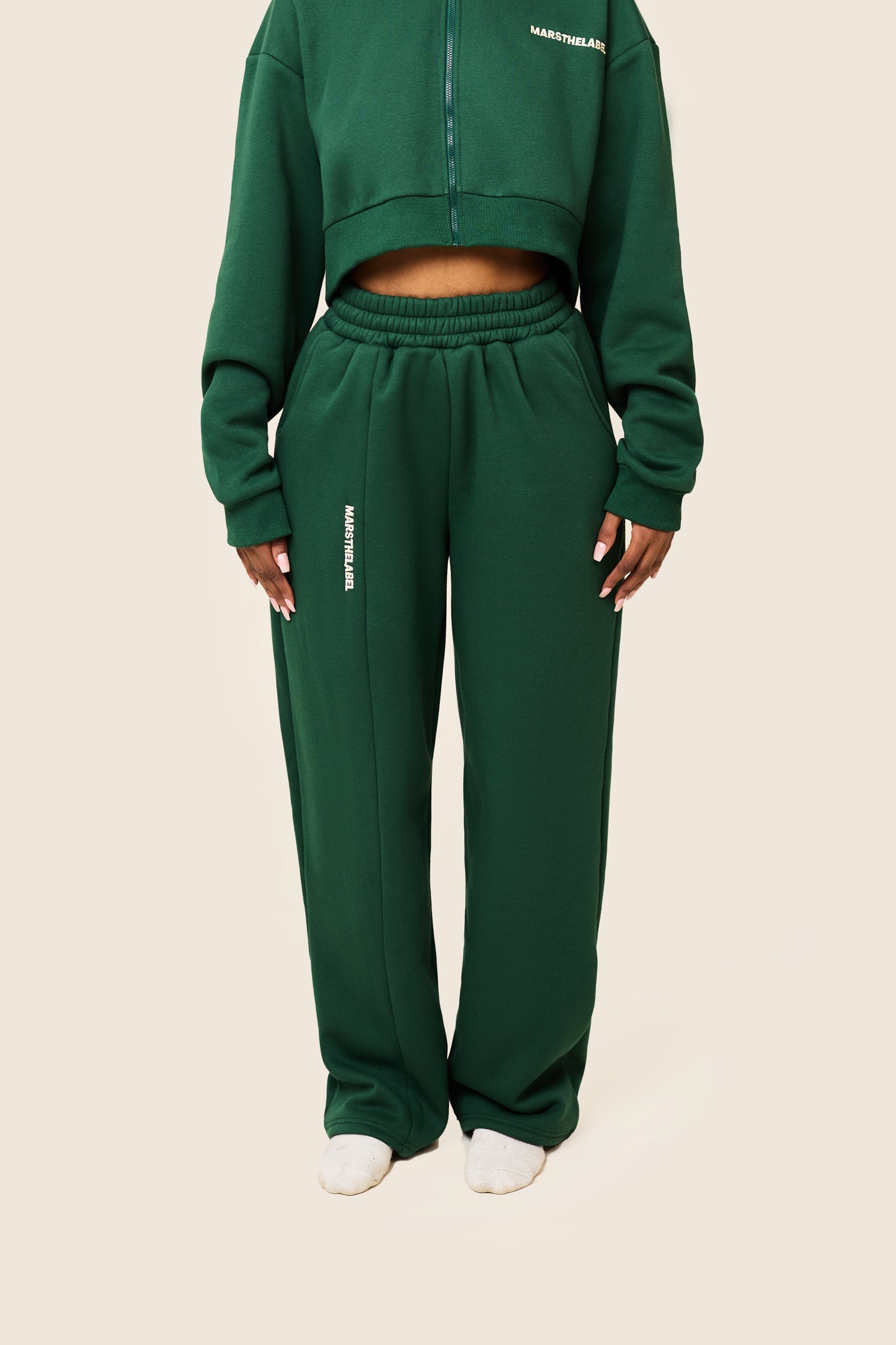 The Essentials Cropped Jacket in Forest Green