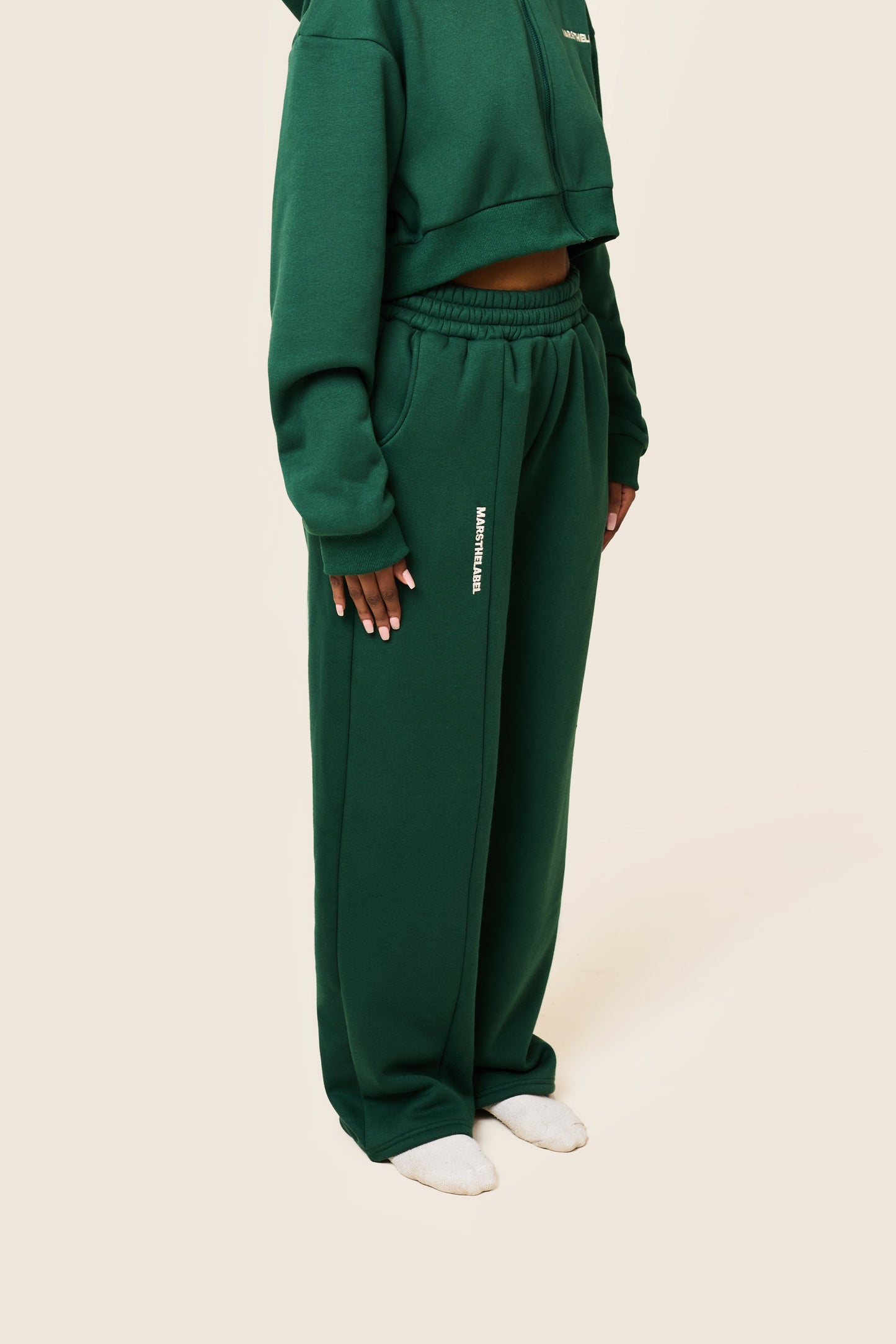 The Essentials Cropped Jacket in Forest Green