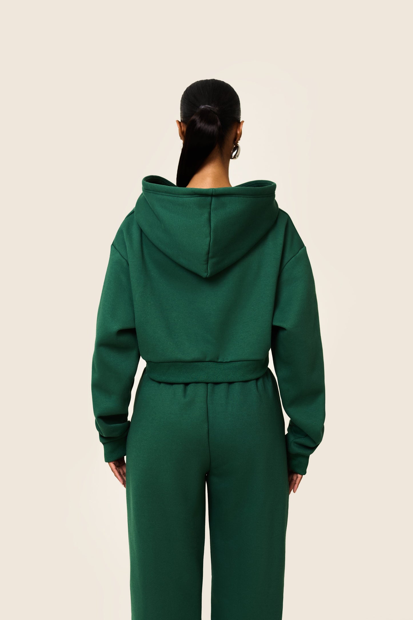 The Essentials Cropped Jacket in Forest Green