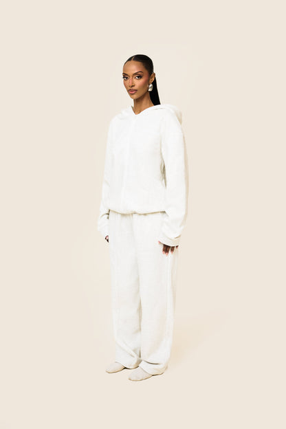 The Essentials Long Zip Jacket in Marl Grey