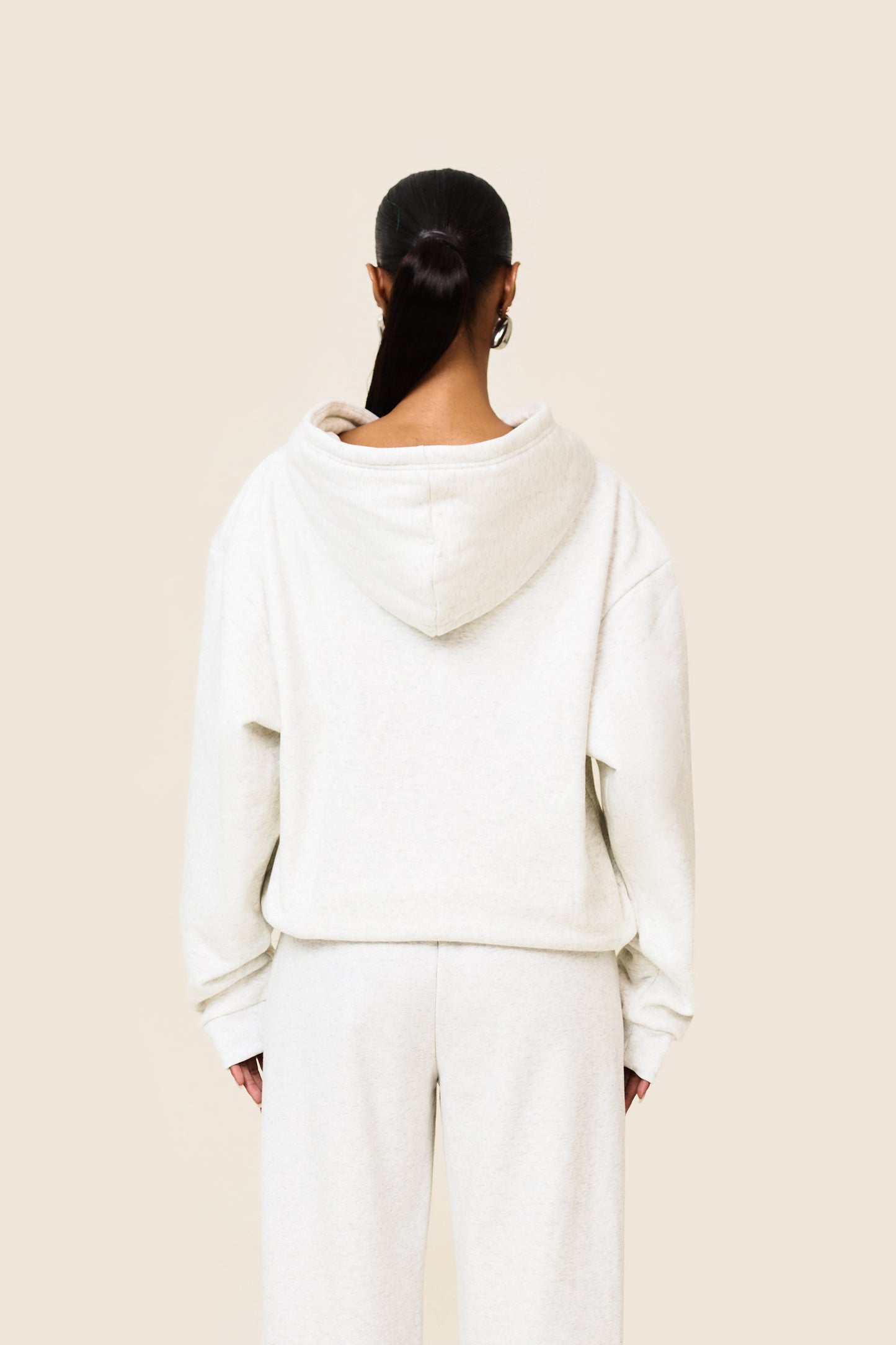 The Essentials Long Zip Jacket in Marl Grey