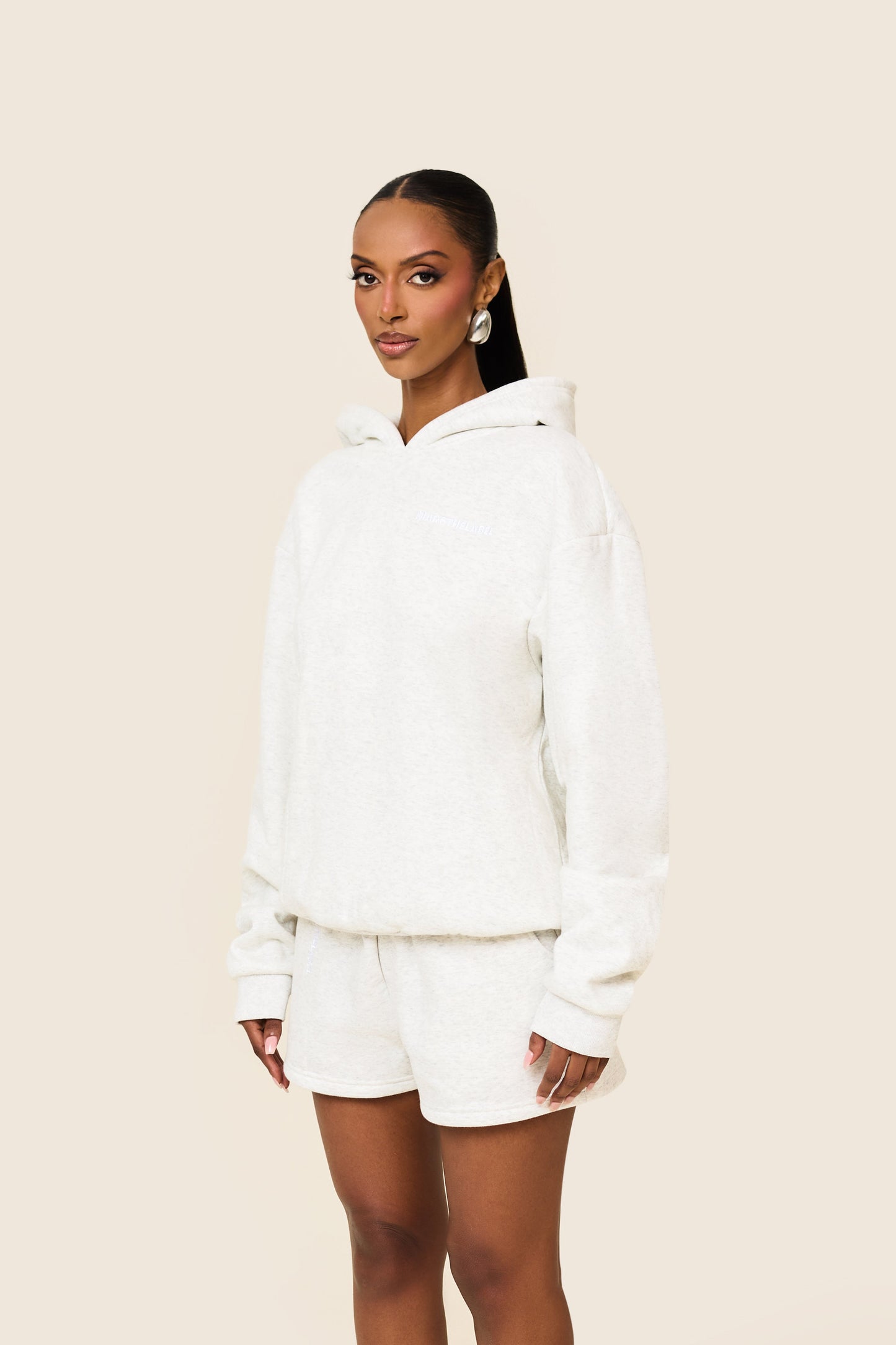 The Essentials Hoodie in Marl Grey