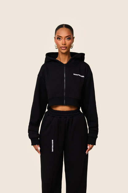 The Essentials Cropped Jacket in Black