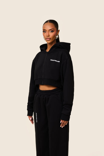 The Essentials Cropped Jacket in Black