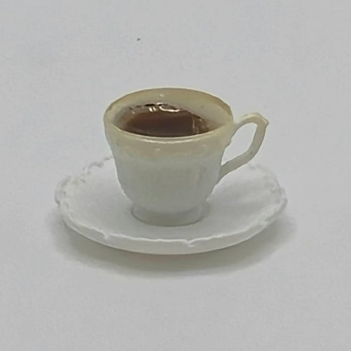 Cup of Coffee - Cup and Saucer - 1/12 Scale Dollhouse Miniature