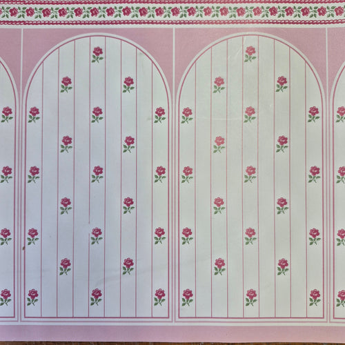 Pink Roses on Lines - Panels - Wallpaper