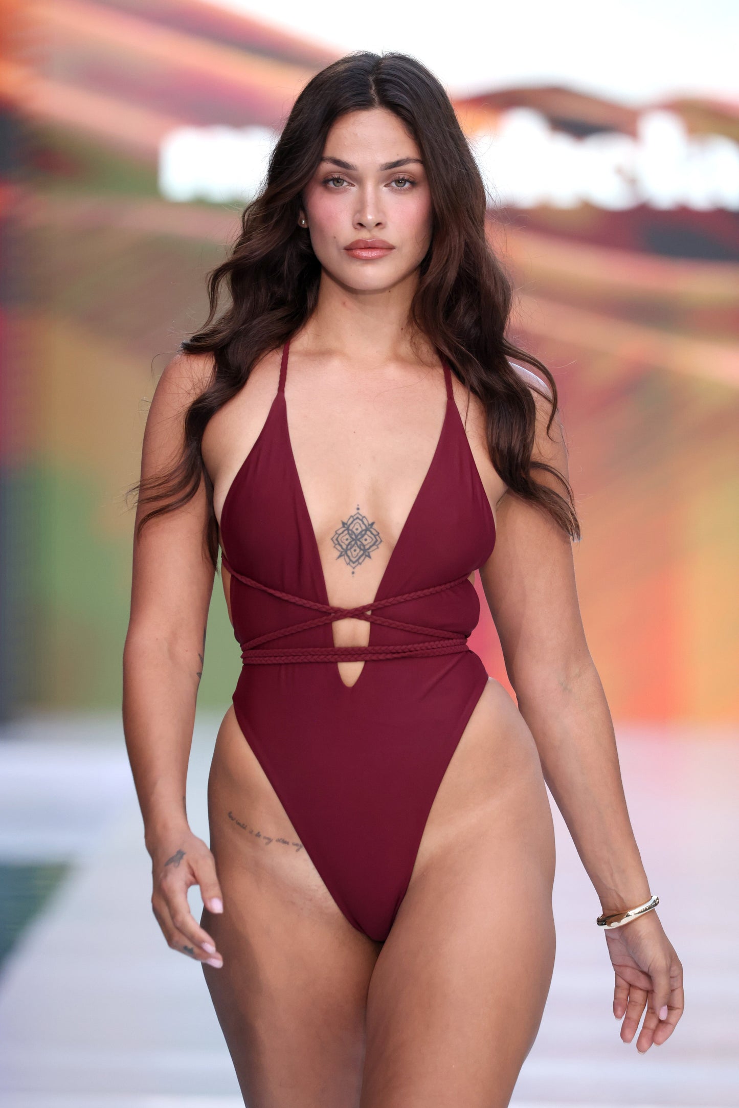 The Fishtail Swimsuit in Wine