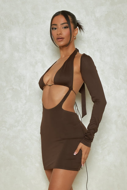 The Mars Detail Sleeve Mini in Brown