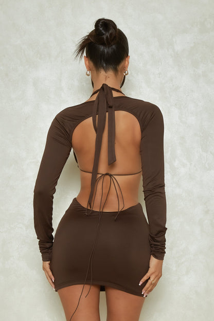 The Mars Detail Sleeve Mini in Brown