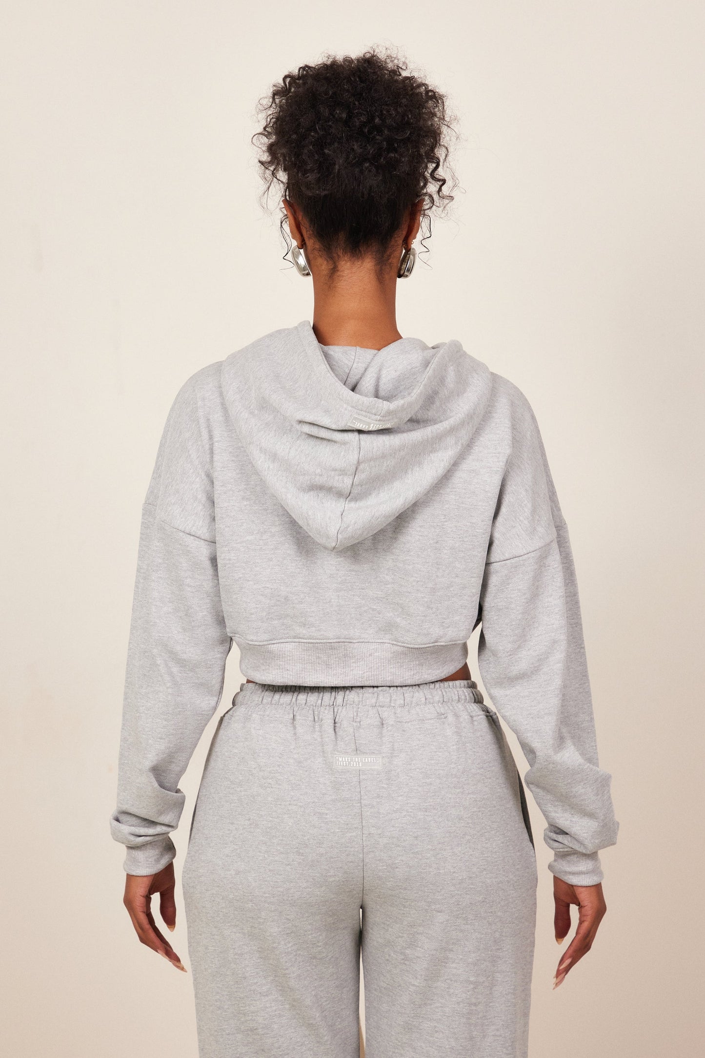 The Mars Curve Hem Zip Jacket in Grey