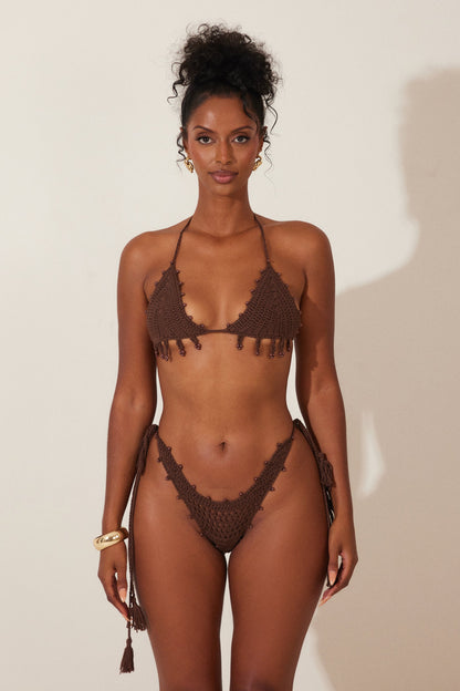 The Crochet Bikini in Brown