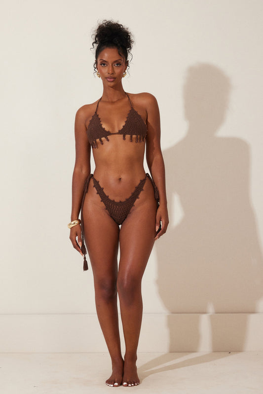 The Crochet Bikini in Brown