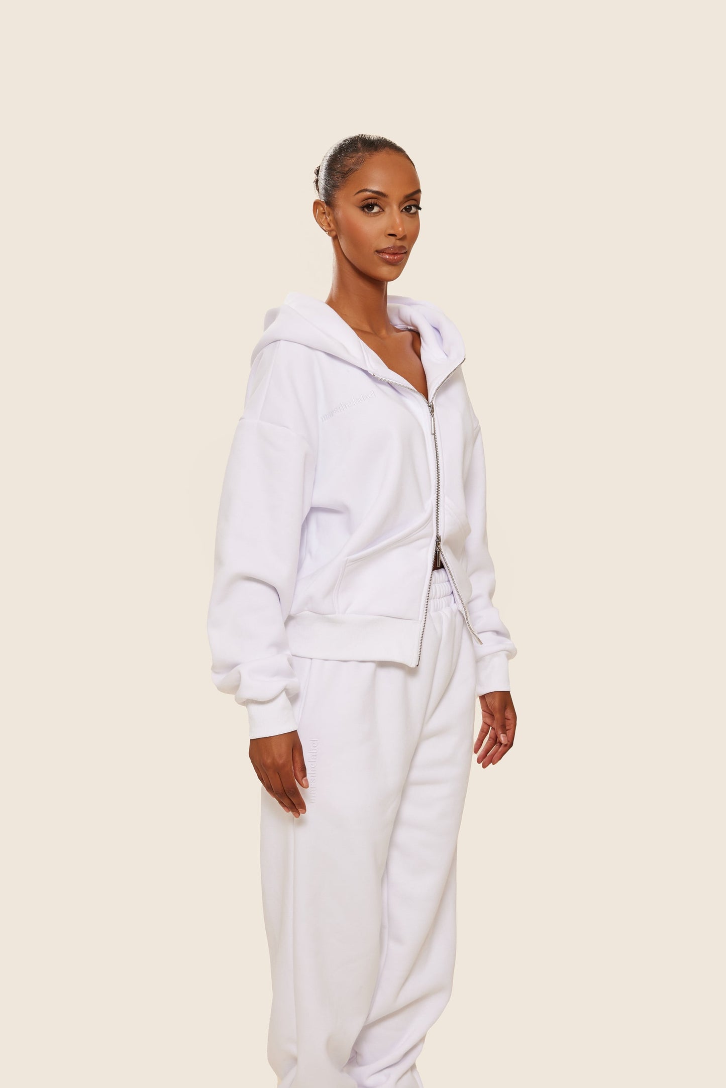 The Classics Longline Zip Jacket in White