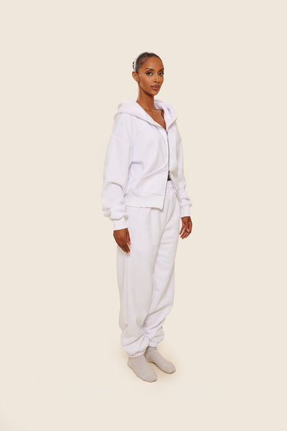 The Classics Longline Zip Jacket in White
