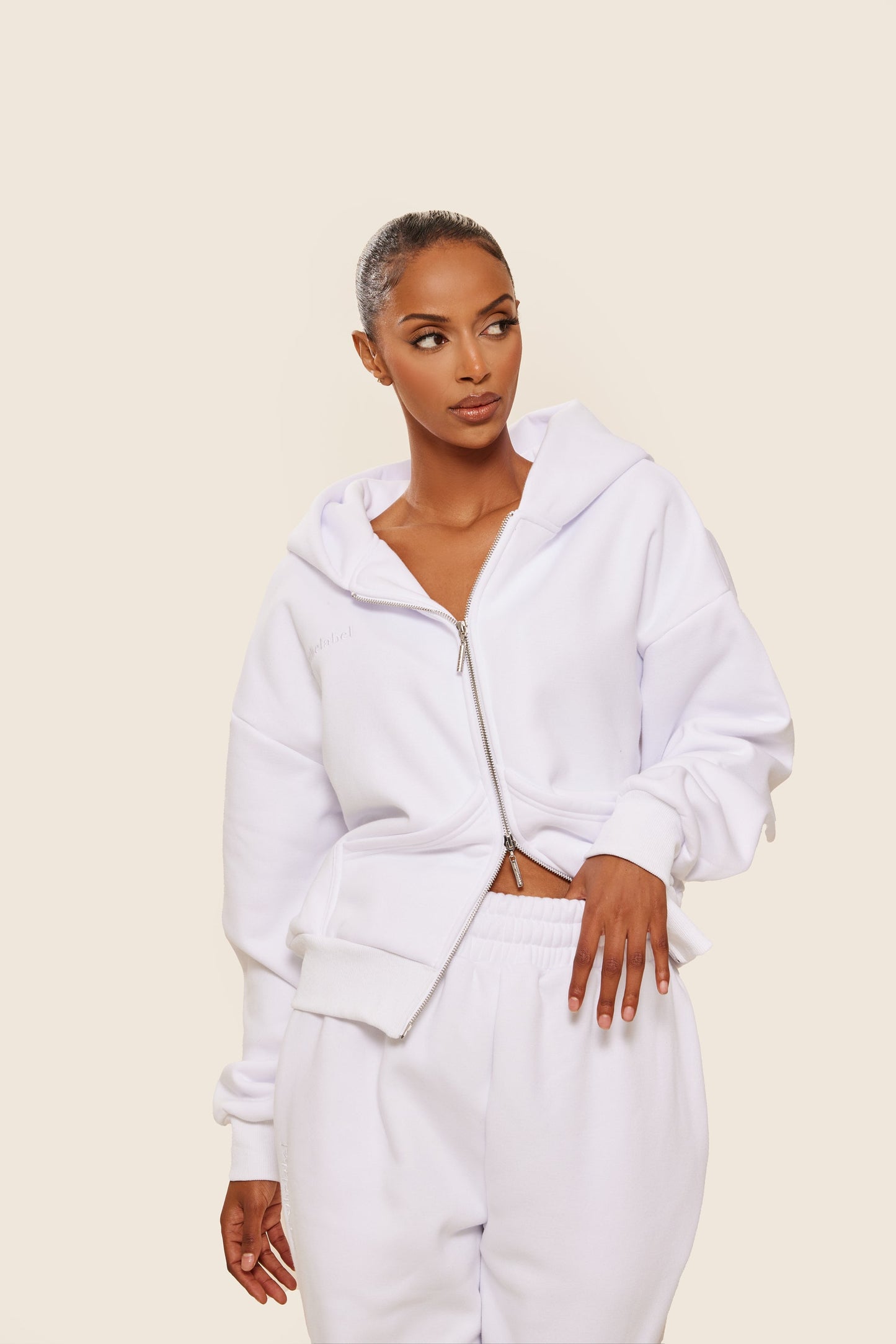 The Classics Longline Zip Jacket in White