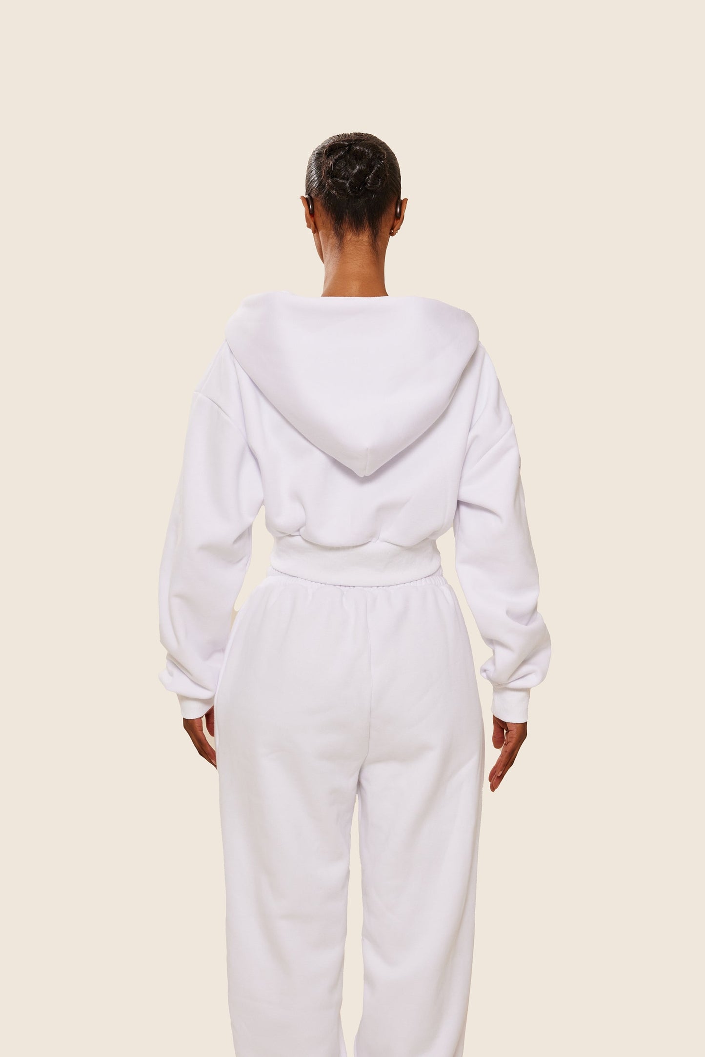 The Classics cropped zip hoodie in White