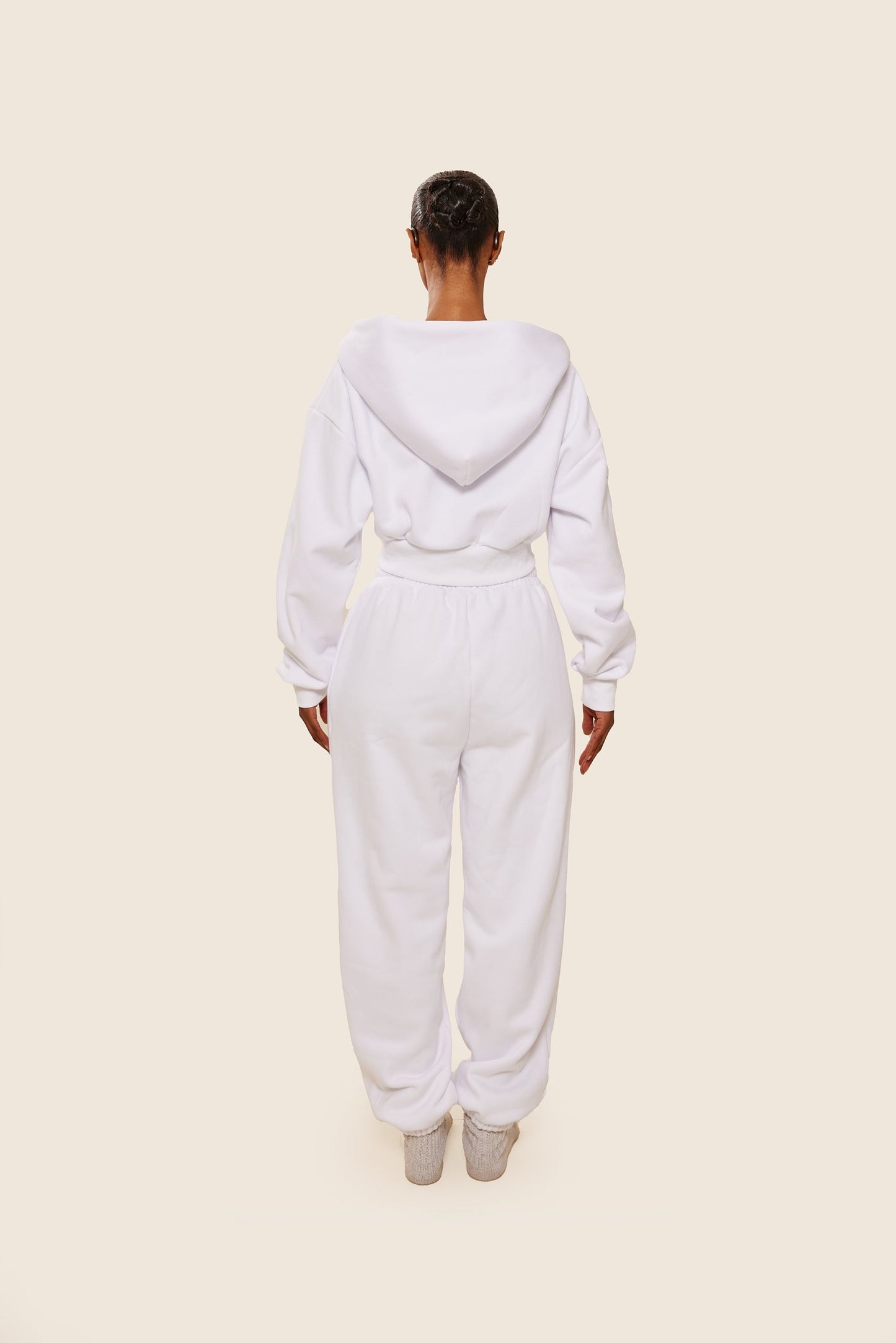 The Classics cropped zip hoodie in White