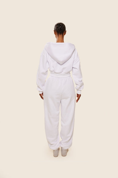 The Classics cropped zip hoodie in White