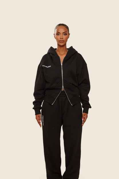 The Classics Longline Zip Jacket in Black