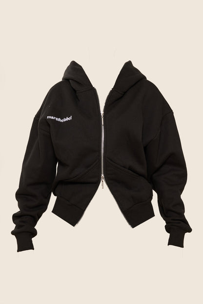 The Classics Longline Zip Jacket in Black