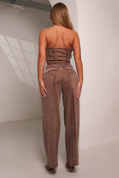 The Imani Jeans in Brown Wash