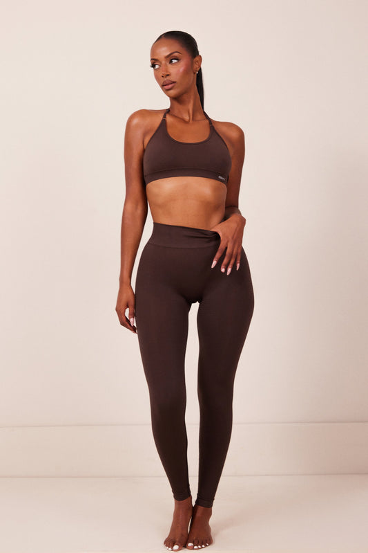 The Mars Seamless Leggings in Brown