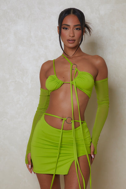 The O Ring Detail Three Piece in Lime