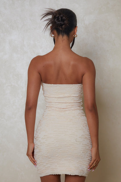 The Shape Textured Mini Dress in Cream