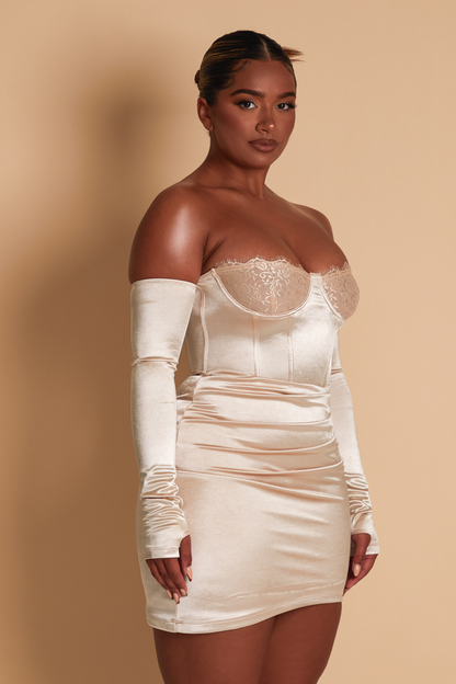 Cream Lace Cup Dress
