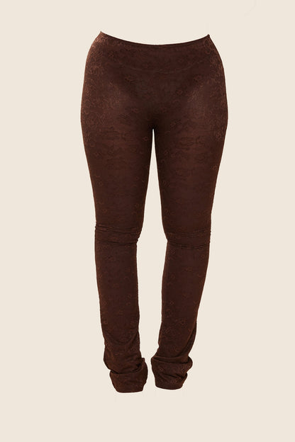 The Leia Top in Brown Lace