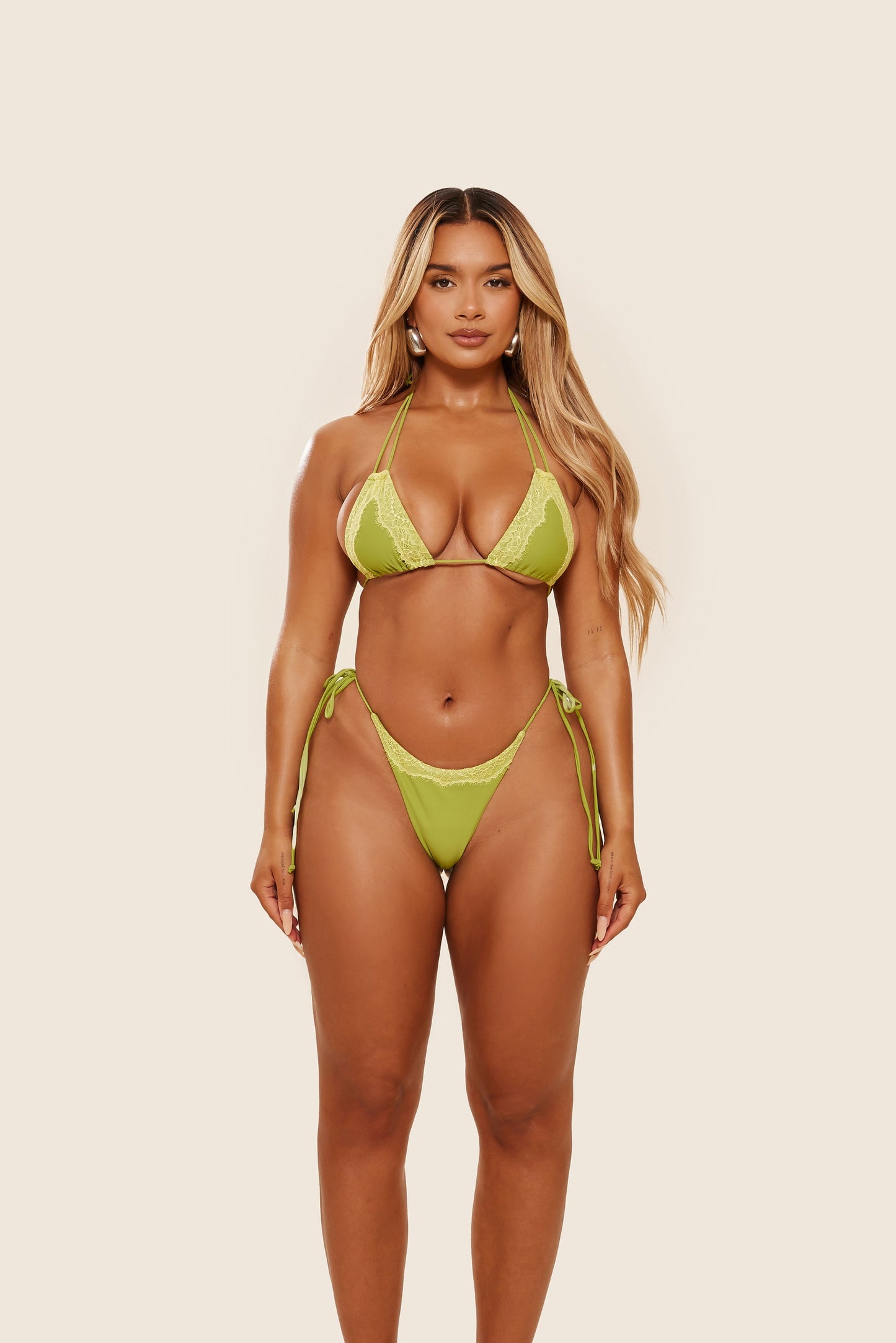 The Taliyah Lace Bikini Set in Green