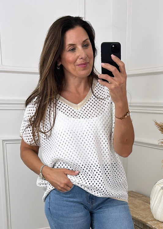 🖤Pre Order🖤 Elaine White Net Top