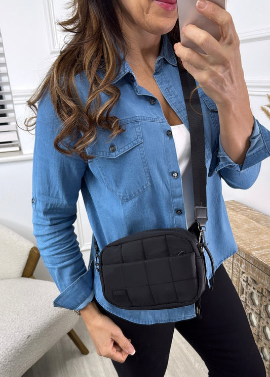 Zurri Black Quilted Bag