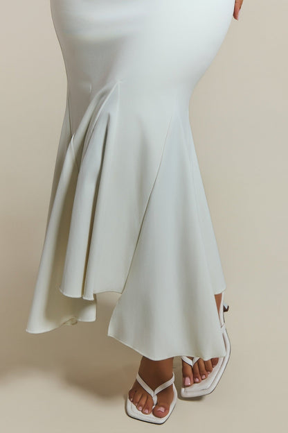 The Gisele Corset Maxi Dress in White