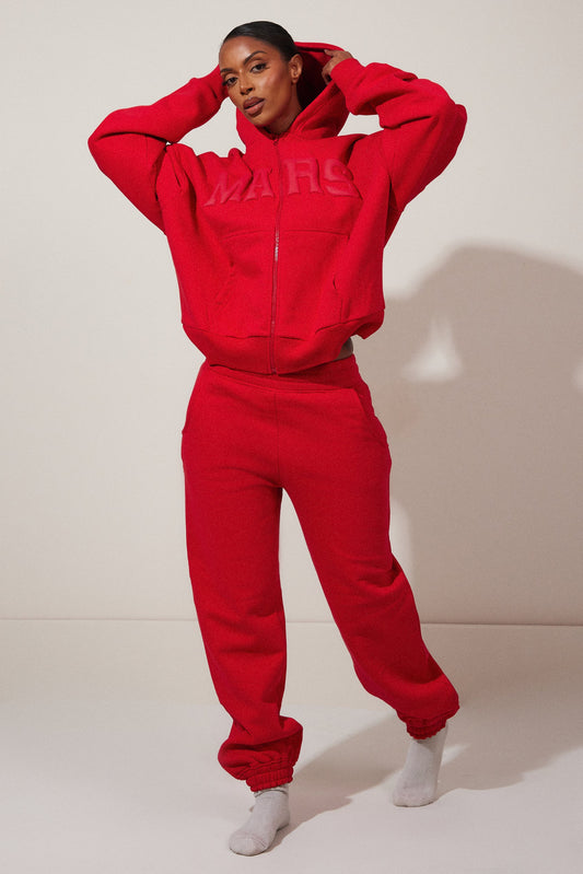 The Graphic Varsity Cuffed Joggers in Red