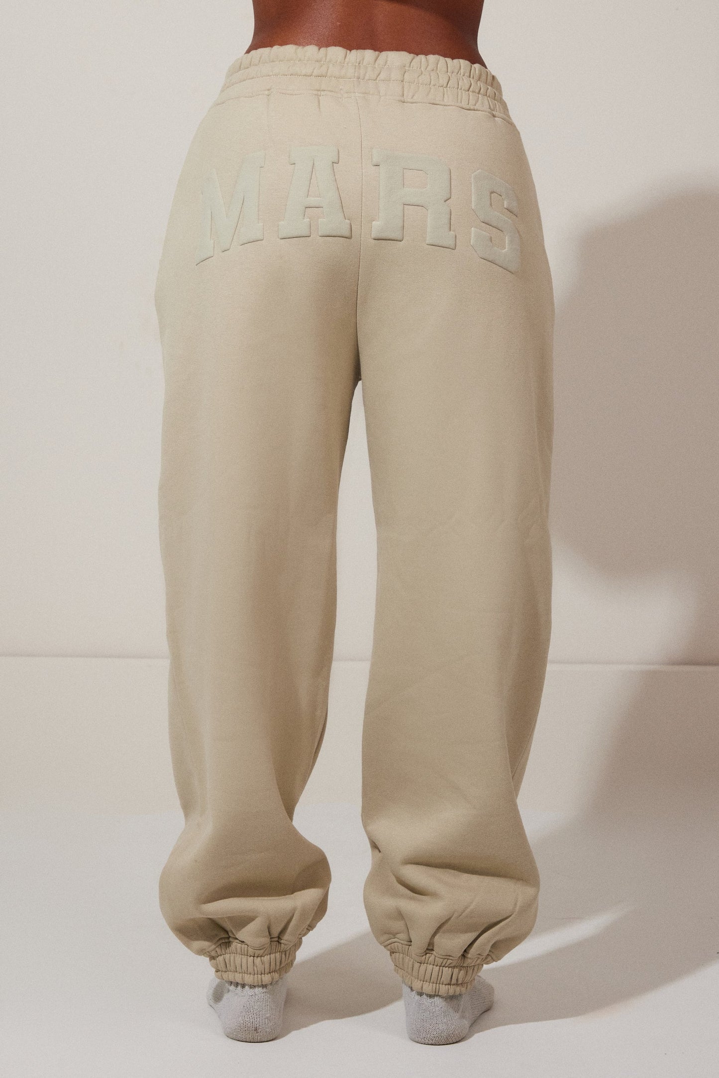The Graphic Varsity Cuffed Joggers in Stone